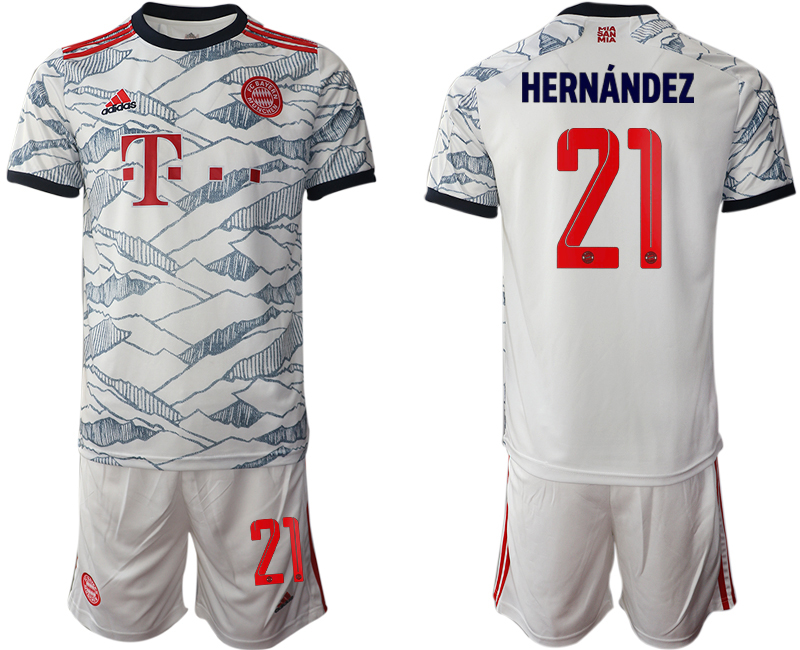 Men 2021-2022 Club Bayern Munich away white #21 Soccer Jersey